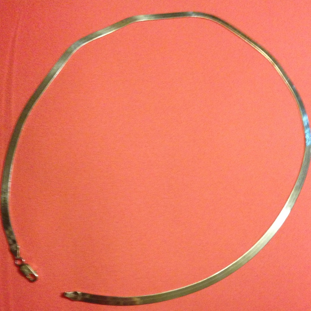 Sterling silver herringbone necklace